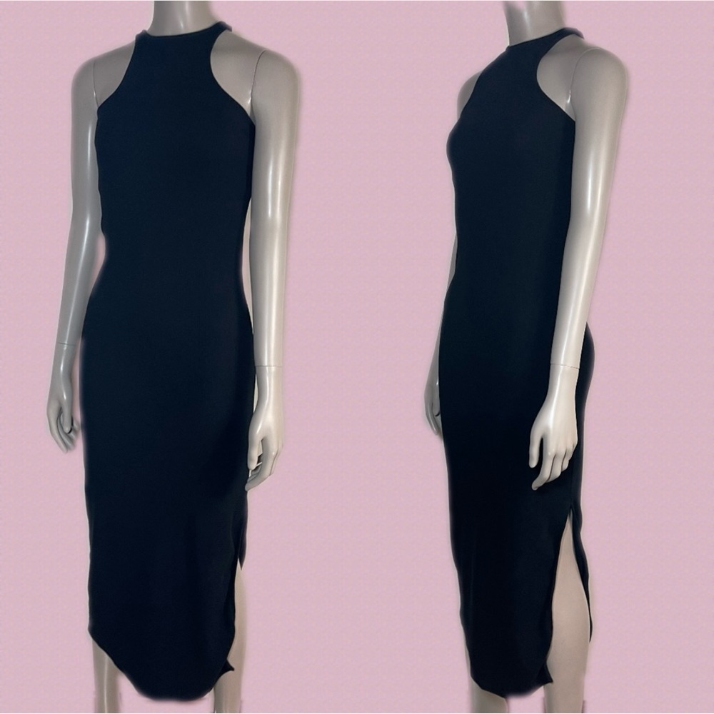 Ribbed Black Bodycon Dress
